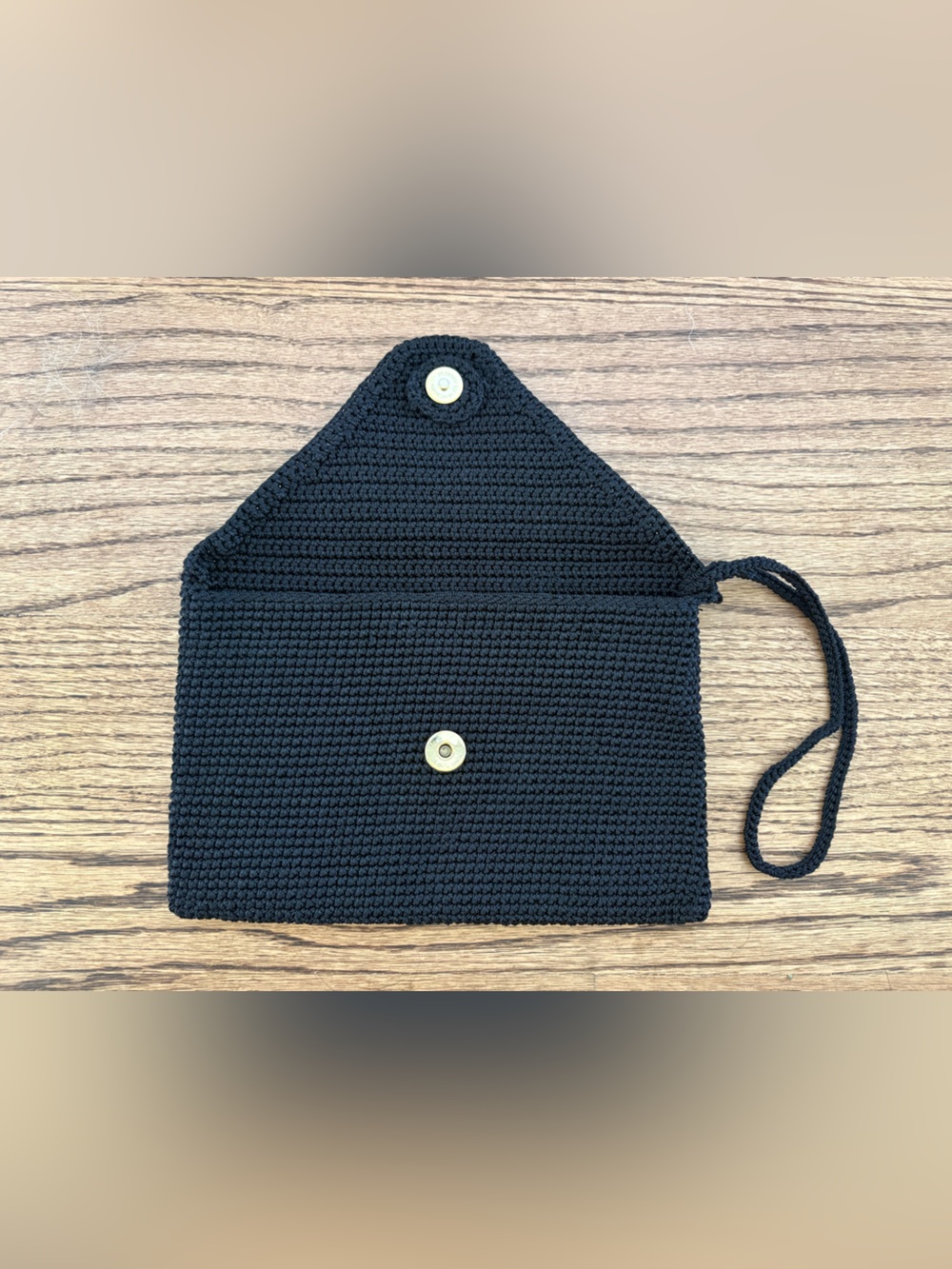 Black Crochet Wristlet Clutch